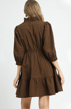 Load image into Gallery viewer, Ruffle Trim Textured Babydoll Dress
