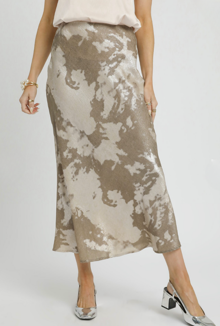 Metallic Midi Skirt