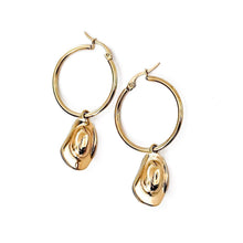 Load image into Gallery viewer, Cahoot Cowboy Hat Charm Hoop Earrings
