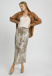 Metallic Midi Skirt