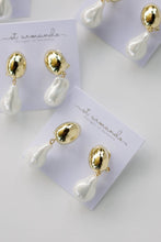 Load image into Gallery viewer, Vintage Chunky Gold and Pearl Statement Drop Earrings
