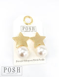 Gold Star and Pearl Earring