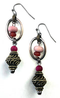 PC681 ER-Oval, Beads & Filigree Dangle On Wire