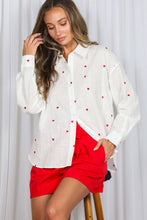 Load image into Gallery viewer, Sweet Heart Embroidered Oversized Shirt
