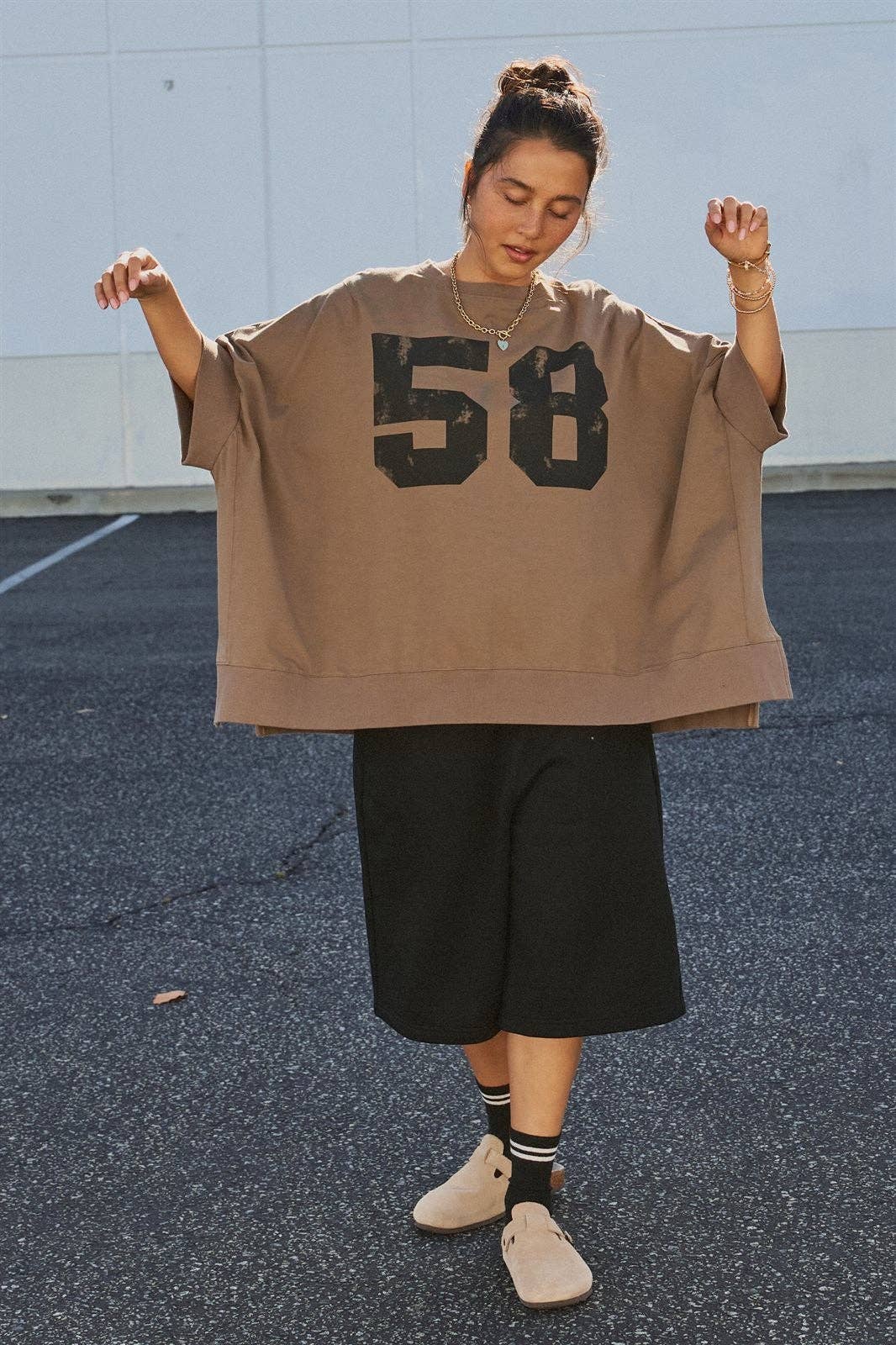 Retro Graphic Oversized Top