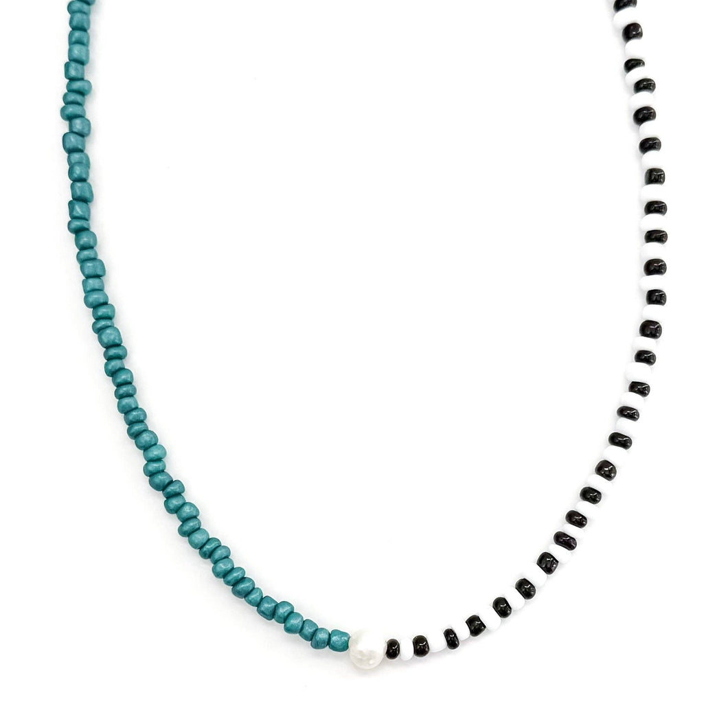 Phoebe Colorful Pearl Necklace Turquoise