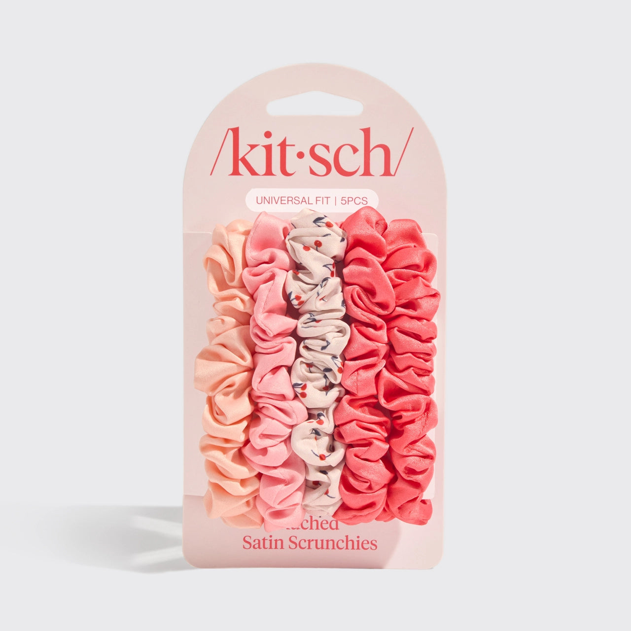 Cherry Satin Scrunchie Set