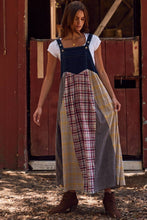 Load image into Gallery viewer, Patchwork Plaid Overall Dress
