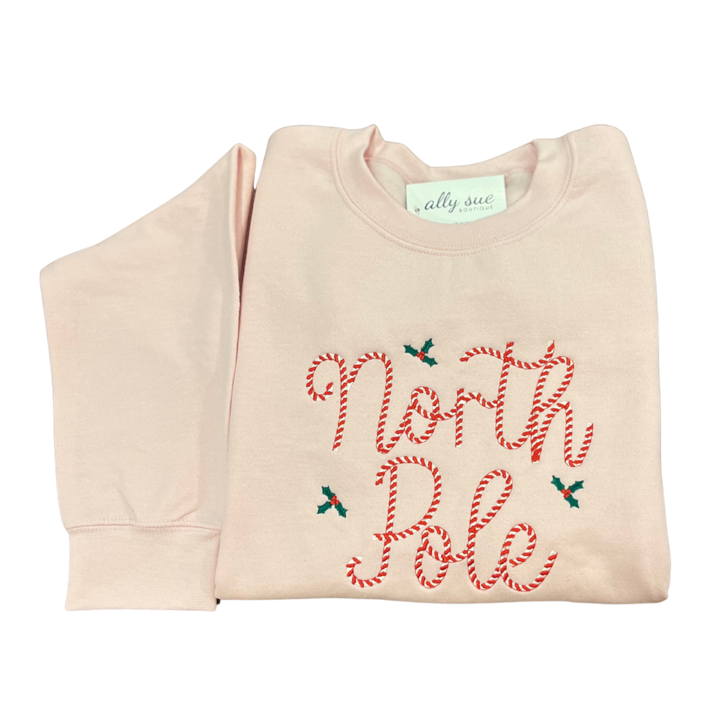 North Pole Candy Cane Sweatshirt