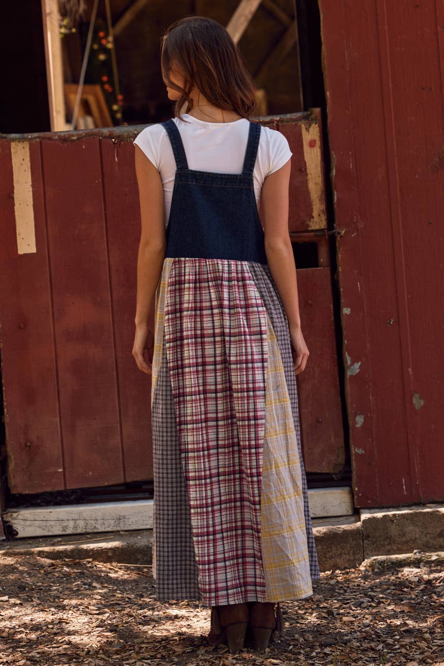 Plus Patchwork Plaid Overall Dress 3XL Plus Patchwork Plaid Overall Dress 3XL