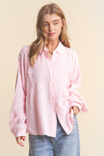 Load image into Gallery viewer, Light Pink Distressed Button Down
