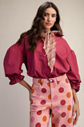 3/4 Sleeves Button Down Poplin Shirt