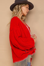 Load image into Gallery viewer, Red Contrast Stitch Cardigan
