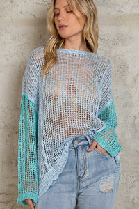 Blue/Aqua Light Knit Sweater