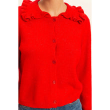 Load image into Gallery viewer, Ruffle Collar Cardigan Sweater

