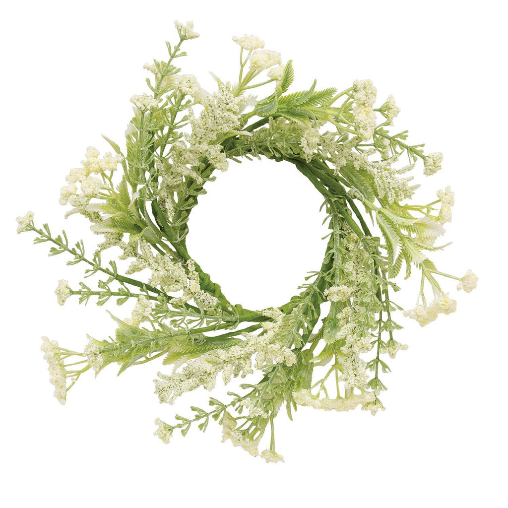 Delicate Cream Astilbe & Lace Candle Ring