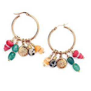 Eden Multi Colored Charm Hoops