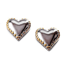 Load image into Gallery viewer, Evada Mixed Metal Heart Stud Earrings
