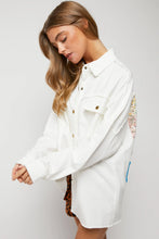 Load image into Gallery viewer, White Patchwork Back Button Up
