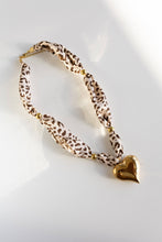 Load image into Gallery viewer, Mariana Leopard Scarf Heart Charm Necklace
