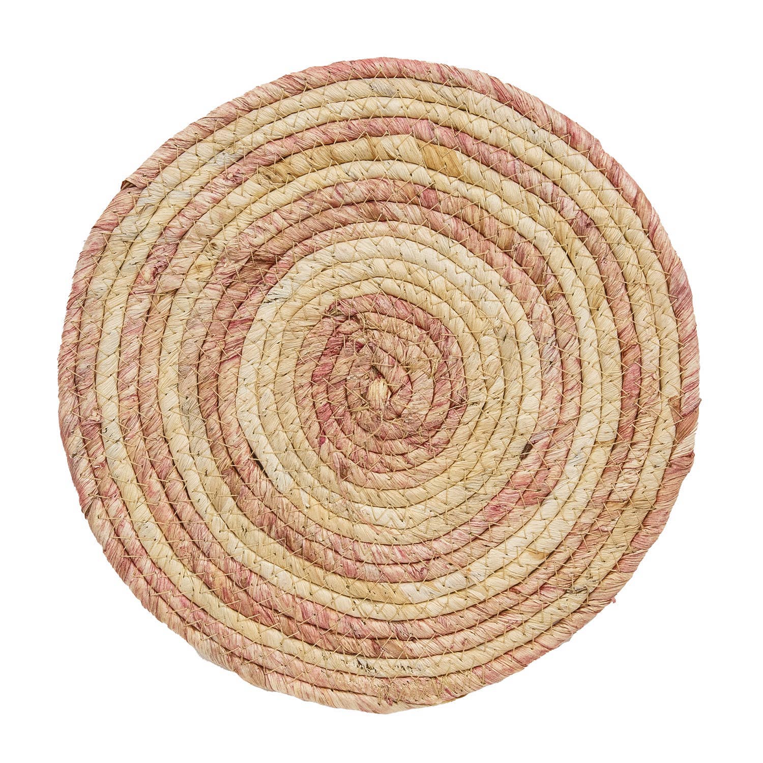 Woven Natural and Rose Seagrass Table Mat