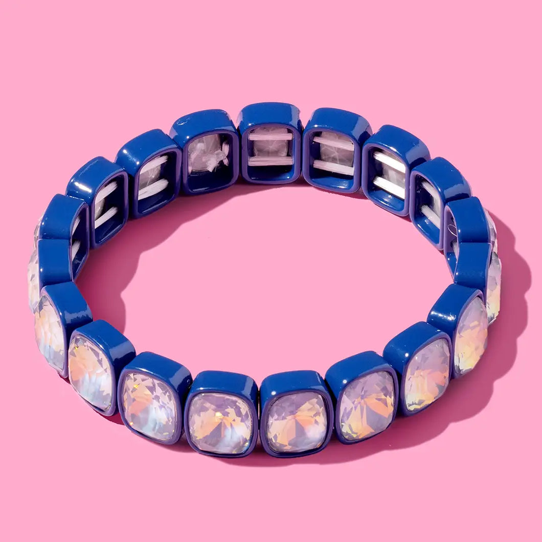 Layla Enamel Stretch Bracelet - Navy