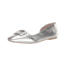 Load image into Gallery viewer, Raelynn Metallic Silver Flats
