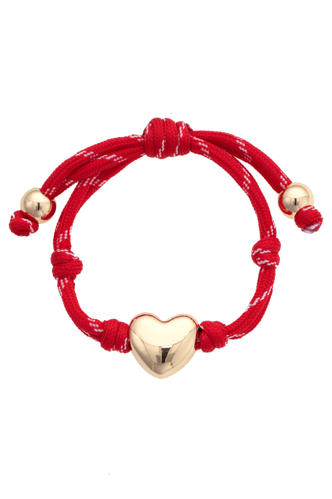 Blaine Puffy Heart Paracord Bracelet - Red