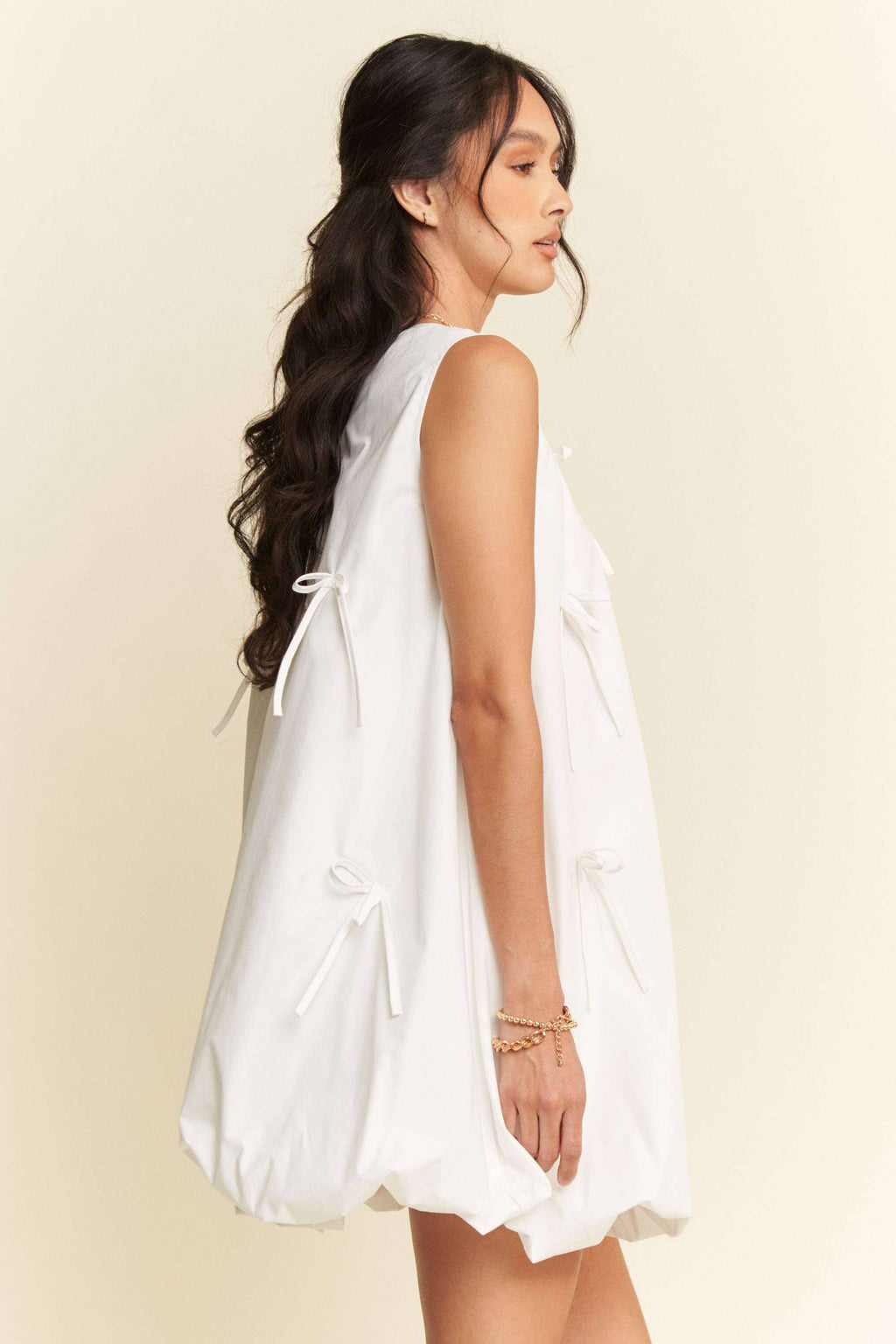 White Bow Bubble Dress