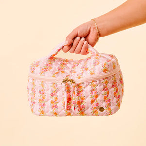 Glam & Go Quilted Cosmetic Bag Petal Parade Pink