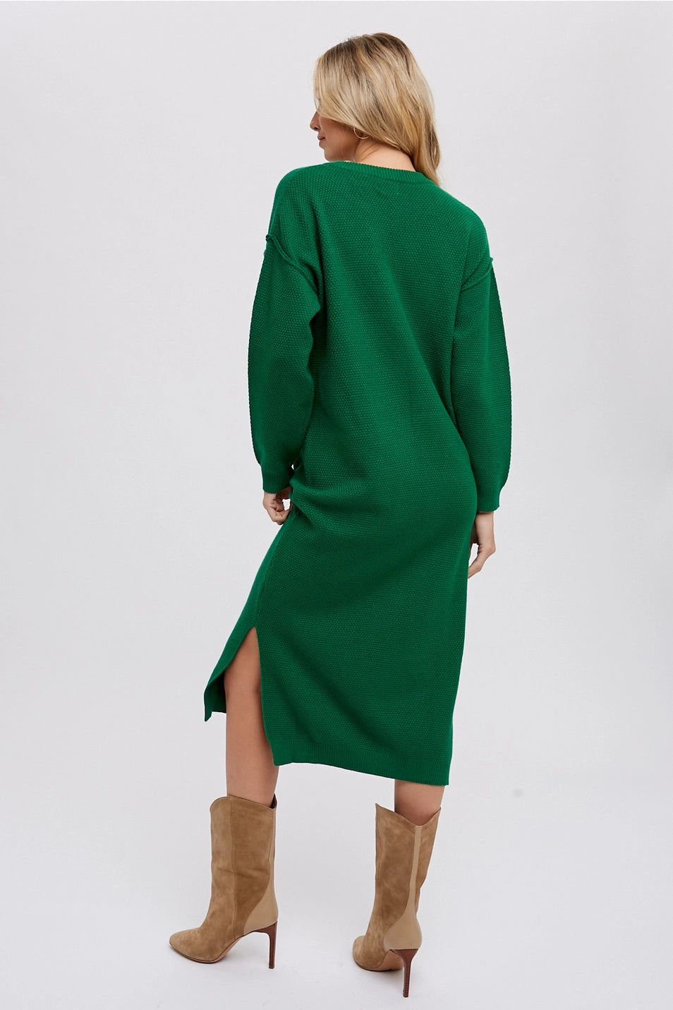 Button Front Midi Sweater Dress Small