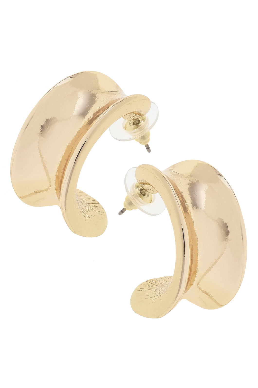 Callie Chunky Hoop Earrings in Shiny Gold