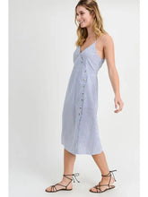 Load image into Gallery viewer, White/Navy Wrap Dress
