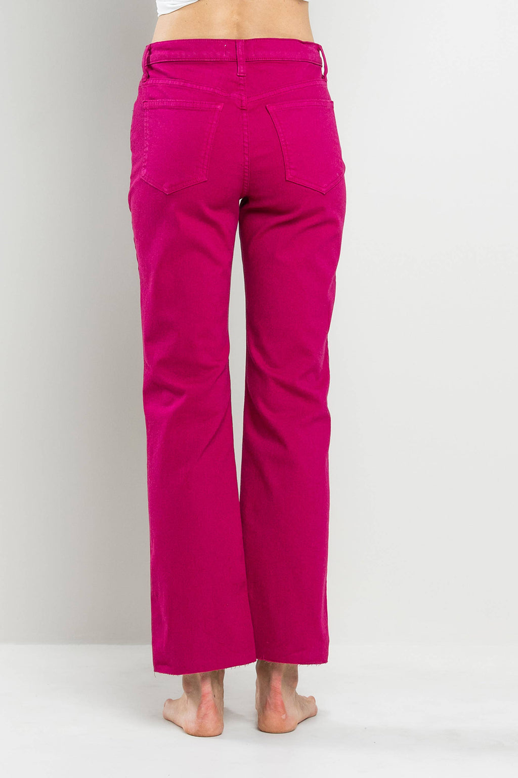 Viva Magenta Raw Hem Jean