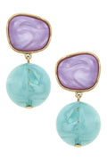 Ophelia Marbled Resin Drop Earrings