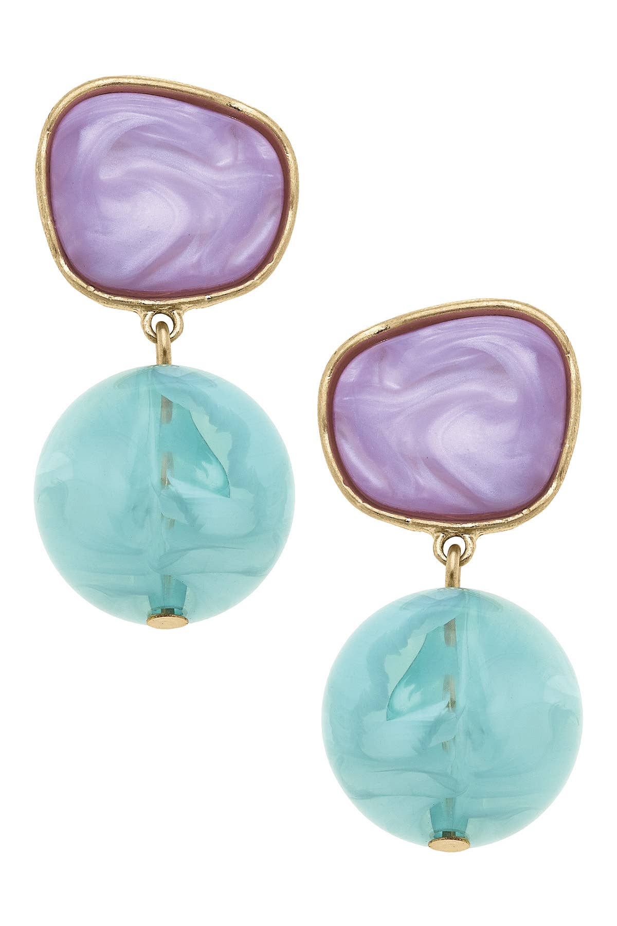 Ophelia Marbled Resin Drop Earrings