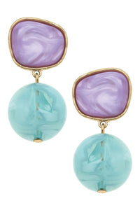 Ophelia Marbled Resin Drop Earrings