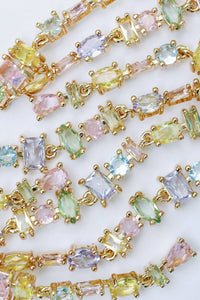 Pastel Toned Crystal Layered Duster Statement Earrings