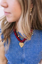 Load image into Gallery viewer, Ruby Red Beaded Heart Necklace

