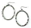 MC371S ER-Silver Wire Wrapped Oval Dangle