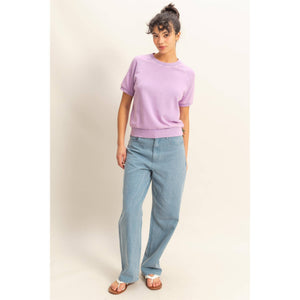 Wisteria Crew Neck Ribbed Tee