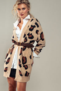 Leopard Open Knit Cardigan