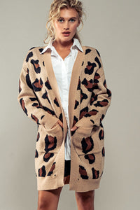 Leopard Open Knit Cardigan