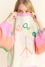 Load image into Gallery viewer, Peace Embellished Balloon Sleeve Sweater
