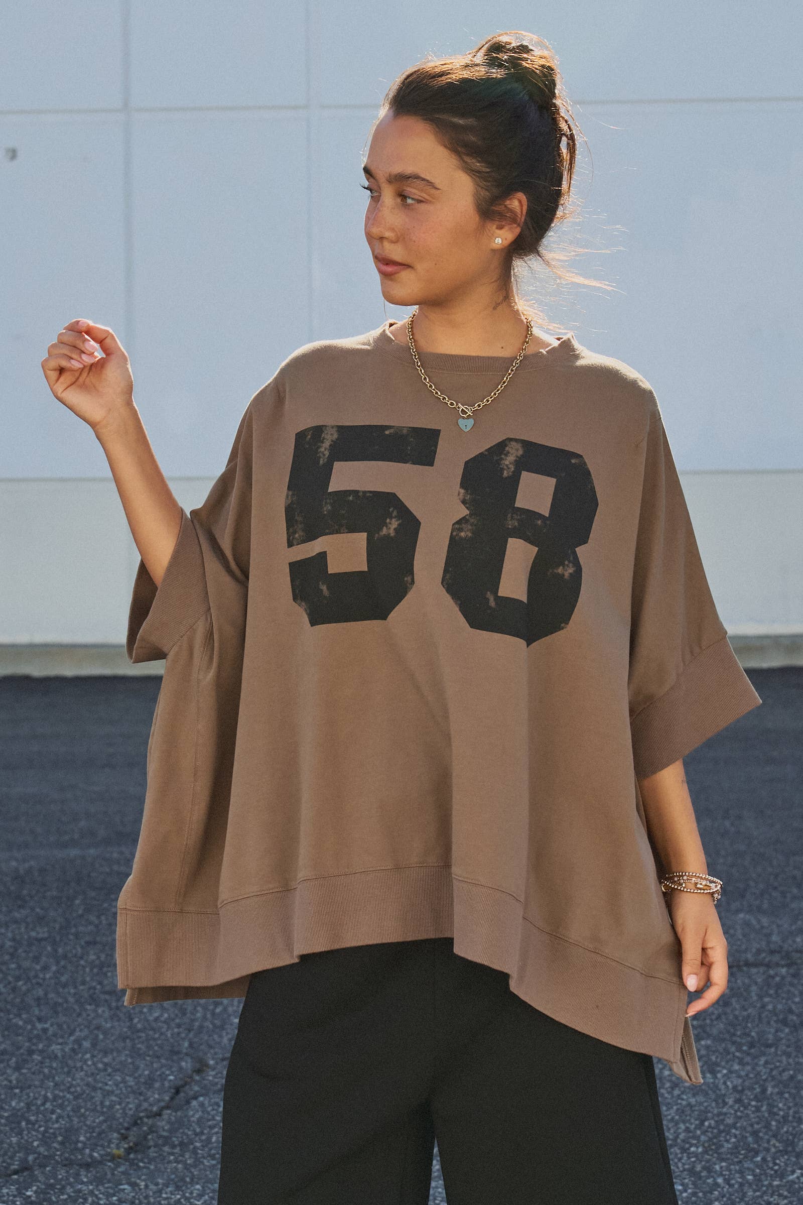 Retro Graphic Oversized Top