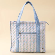 Load image into Gallery viewer, Everyday Quilted Tote Petal Parade Blue
