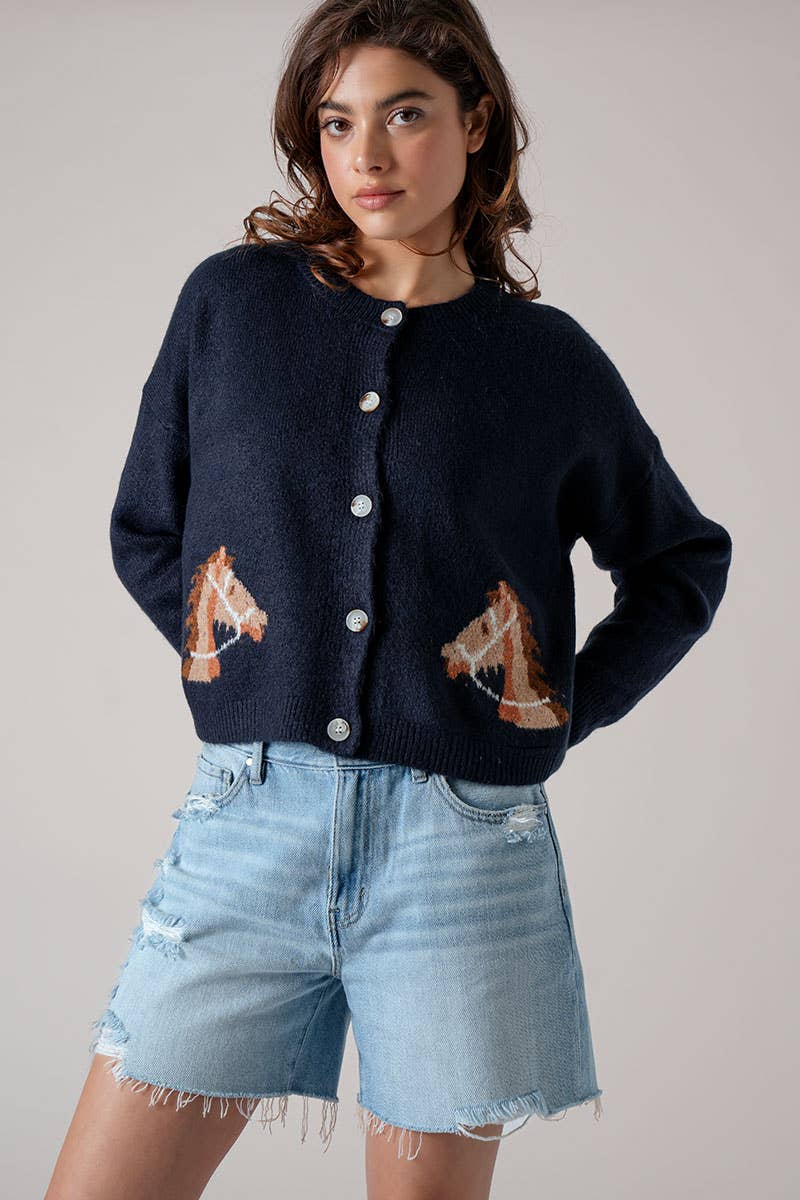 Western Horse Cardigan