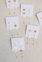 Load image into Gallery viewer, Gold Heart Duster Drop Earrings
