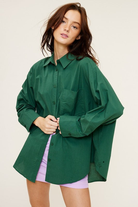 Deep Green Button Down