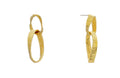 Gold Textured Metal Double Link Earring